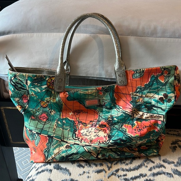 Sac Fourre-tout Plage Lilly Pulitzer - Imperméable Intérieur Paillettes - Occasion Très Bon état
